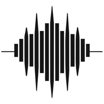 negro resumen sonido ola gráfico con vertical barras y líneas en un blanco antecedentes audio música vector