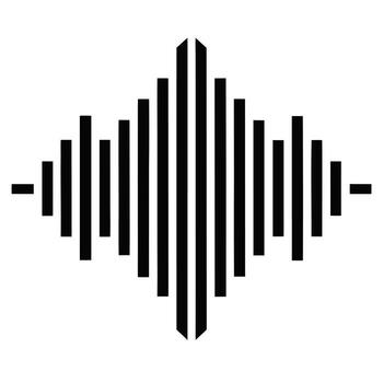 negro y blanco resumen sonido ola igualada gráfico con simétrico vertical barras en un blanco antecedentes vector