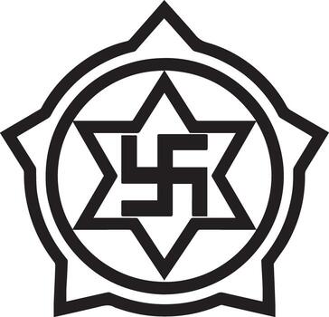Symbol of the Swastika This stark graphic presents a singular symbol of controversy the swastika within the confines of a stark, bold design, inviting contemplation on history, meaning. vector