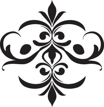 Elegant Symmetry Intricate floral design in monochrome, with graceful curves and floral forms, creating an element of timeless beauty. vector
