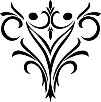 Elegant Ornamental Flourish An intricately crafted black flourish pattern, evoking classic design principles, perfect for adding sophistication to any project. vector