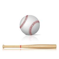 béisbol murciélago y pelota ilustración. de madera béisbol murciélago con pelota para juego, capacitación, campeonato y torneo. realista deporte equipo, profesional engranaje, logo diseño, marca vector