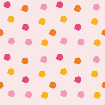 Hand Drawn Polka Dot Pattern Abstract Multicolored Seamless Design vector