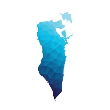Bahrain Geometric Gradient Map on Isolated White Background vector