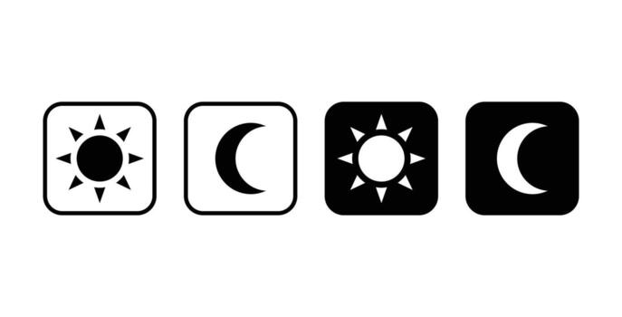 día noche cambiar móvil aplicación interfaz diseño vector