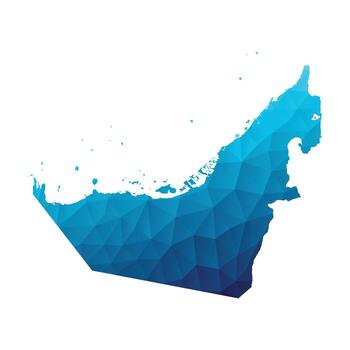 UAE Map in Geometric Gradient Style on Isolated Background vector