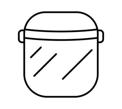 Outline of a Minimalist Transparent Container with Lid and Smooth Design vector