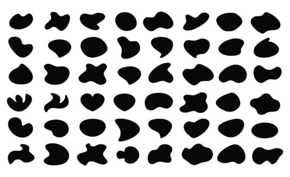 Abstract Blob Shapes Silhouette Set vector