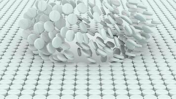 looping animering av fast piller rör på sig tvärs över strukturerad rutnät i exakt rytm representerar farmaceutisk system och medicinsk beställa video