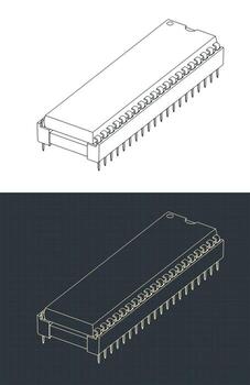 inmersión enchufe con chip isométrica planos vector