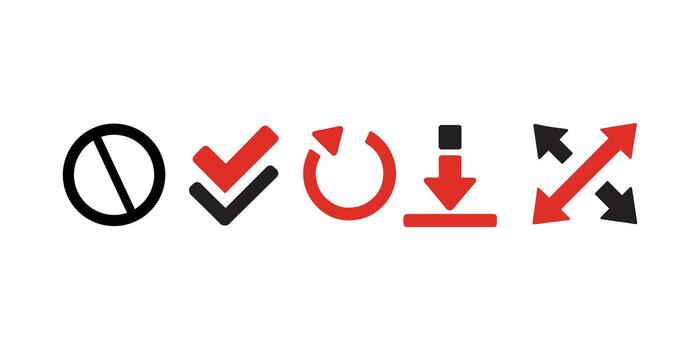 A set of 5 arrows icons such as direction way path vector