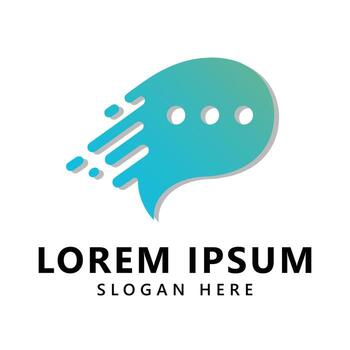Chat icon logo with quick effect in simple design vector