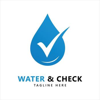 water drop check mark icon illustration design template web vector