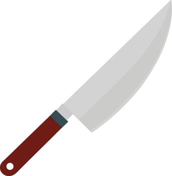 a knife on a white background with a red handle vector
