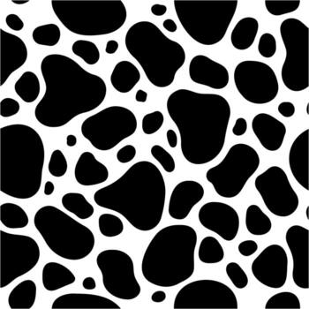 Seamless Black and White Cow Print Pattern for Design Projects vector