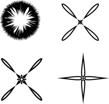 Abstract geometric shapes and explosive burst design elements vector