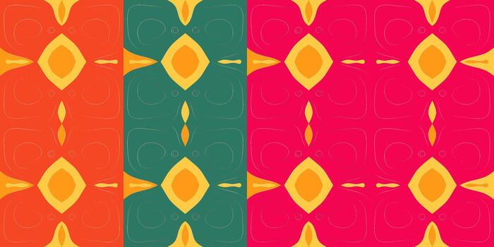 Pattern featuring vibrant colors and symmetrical abstract design vector