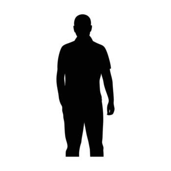 silueta de un hombre en pie en frente de un blanco antecedentes vector