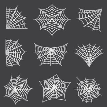 conjunto de araña web bueno para pegatina, decoración, elemento diseño, etc vector
