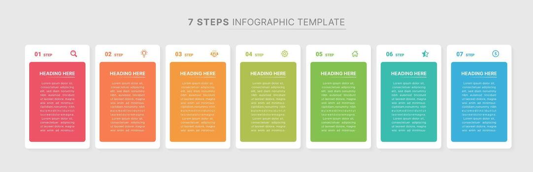 Weekly Planner Organizer Infographic Template Design with 7 Data Points vector