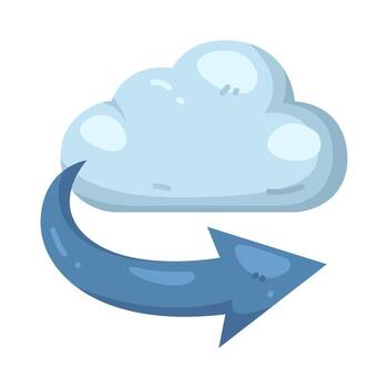 nube informática datos transferir vector