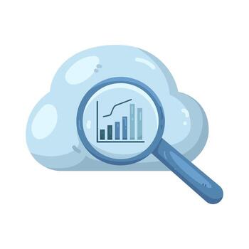 ilustración de nube informática datos análisis vector