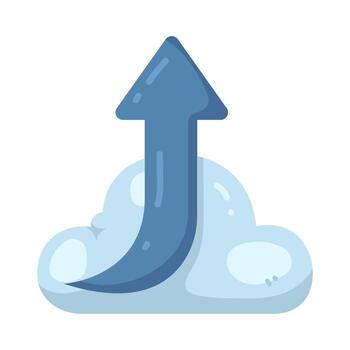 ilustración de nube potenciar flecha vector