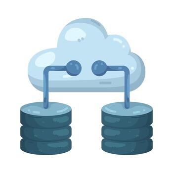 nube informática base de datos ilustración vector
