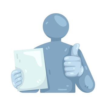 ilustración de persona dando pulgares arriba participación contrato vector