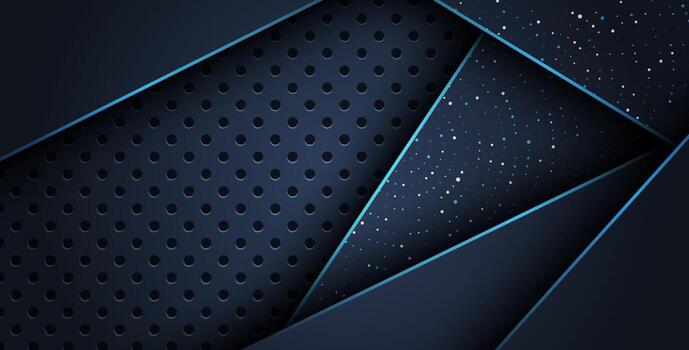 abstract blue line overlap on glitters dots luxury with dark circle mesh modern background. . vector