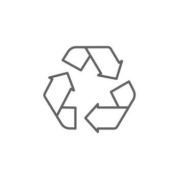 Recycling icon. Simple outline style. Recycle arrow, waste recycling innovation, reuse, reusable, ecofriendly environment concept. Thin line symbol. Isolated design. Editable stroke vector