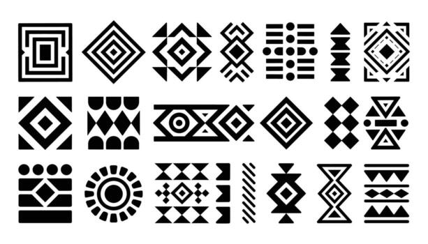 Geometric Tribal Pattern Abstract Ethnic Shapes and Seamless Decorative Design Elements vector