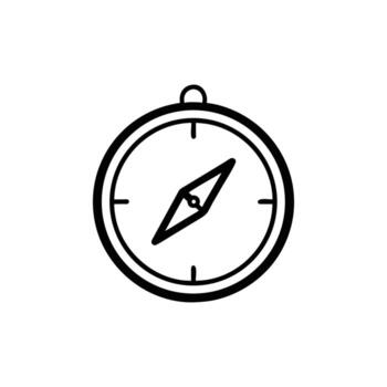 Compass Icon Isolated on White Background Navigation Tool Directional vector