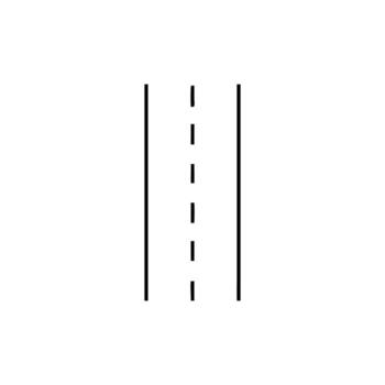 Road lines with dashed center marking on a white background highway vector