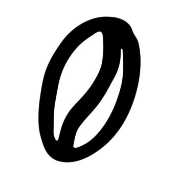 Simple hand drawn coffee bean Drink doodle Single element for print, web, design, decor espresso vector