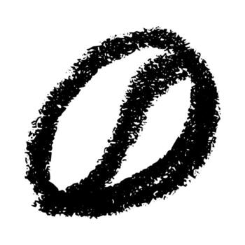 Simple hand drawn coffee bean Drink doodle Single element for print, web, design, decor cafe vector