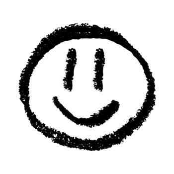 concept Simple hand drawn happy emoji Smile face doodle Single element for print, web, design, decor vector