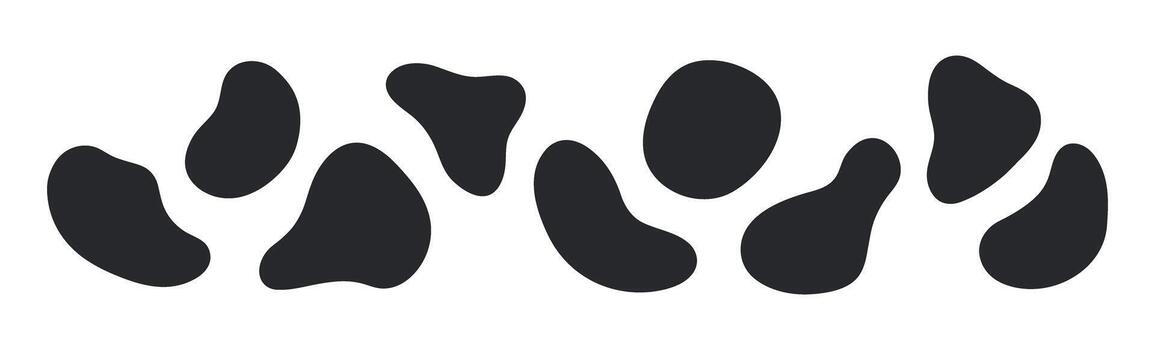 Irregular liquid blob ink shapes collection illustration vector
