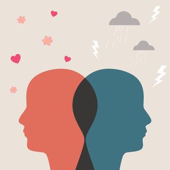 Character with a Broken Head Symbolizing Trauma and Depression vector