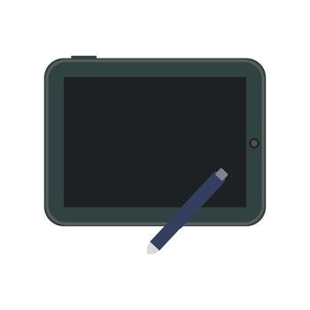 tablet computer with pen and tablet icon illustration vector