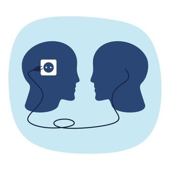 Connected Heads Representing Network and Team Communication vector