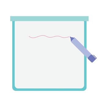 Whiteboard with Marker. Blank Presentation Board Frame vector