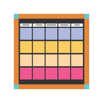 Attendance Board with Checklist in Flat Style vector