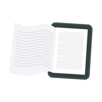 an open book with a blank page on a tablet vector