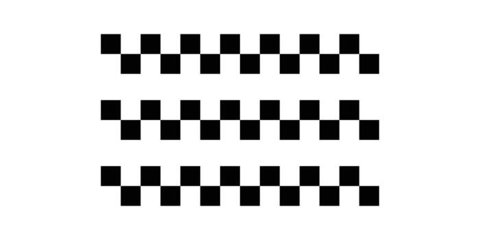 Multiple Checkered Racing Stripe Symbols for Motorsport and Speed Events vector