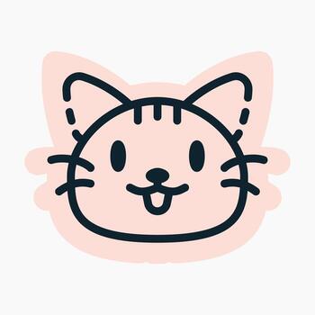Illustration of Brown cat, designed in line style. Ideal for stickers, branding, and digital projects. Comes in multiple formats, and making it versatile for both print and online use. vector
