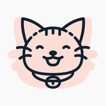 Illustration of Happy Cat, designed in line style. Ideal for stickers, branding, and digital projects. Comes in multiple formats, and making it versatile for both print and online use. vector