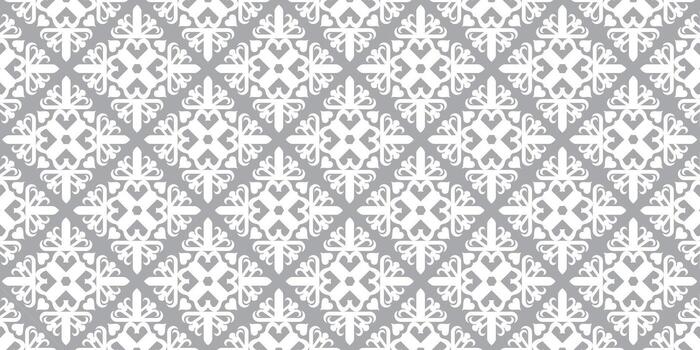 elegante ornamental modelo en gris y blanco repitiendo ornamental motivo ilustración. vector