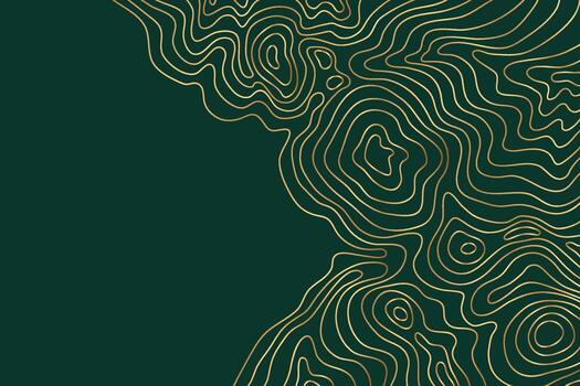 lujo topográfico mapa antecedentes. topográfico mapa líneas. oro topográfico terreno líneas en un verde antecedentes con espacio para texto. cartografía terreno contorno líneas fondo para sitio web vector