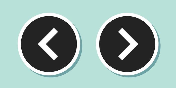 Two black and white buttons with the same symbol vector